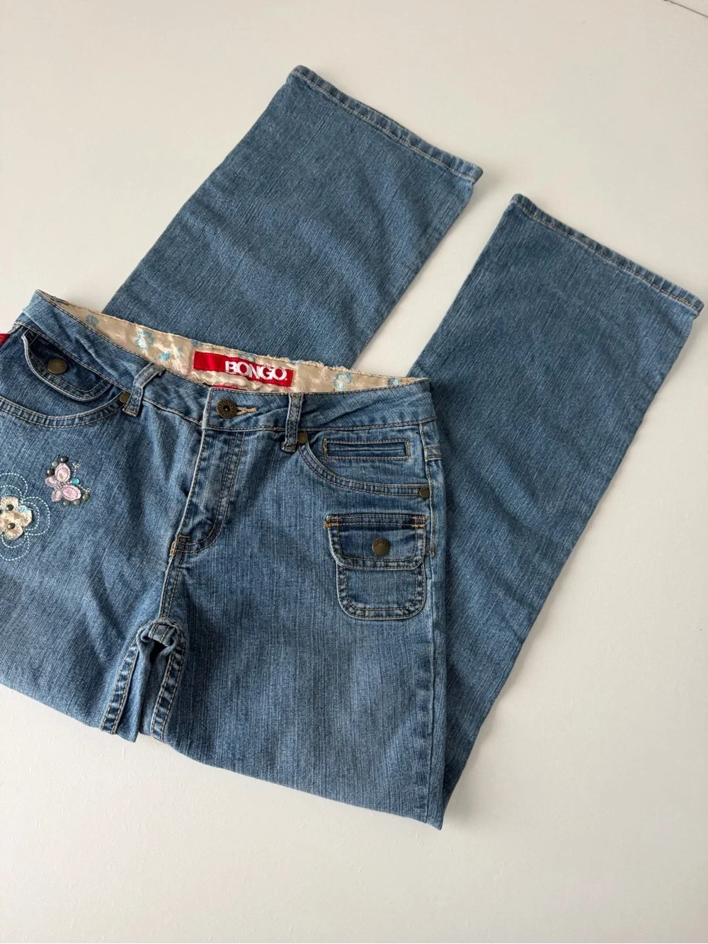 Y2K BONGO Embroidered Cargo Jeans